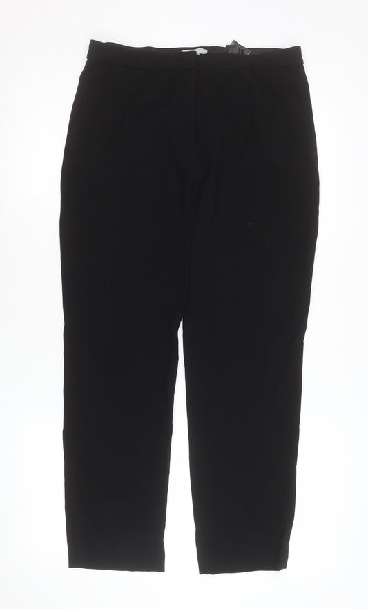 Womens UK Size 10 H&M Slim Fit Business Casual Workwear Black Trousers