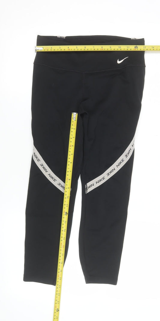 Womens UK Size M Nike Slim Fit Ankle Black Leggings