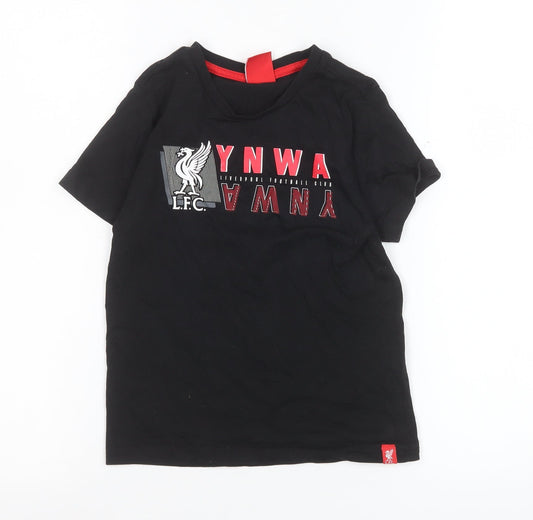 Boys UK Size 5-6 Years L.F.C. Black Basic T-Shirt