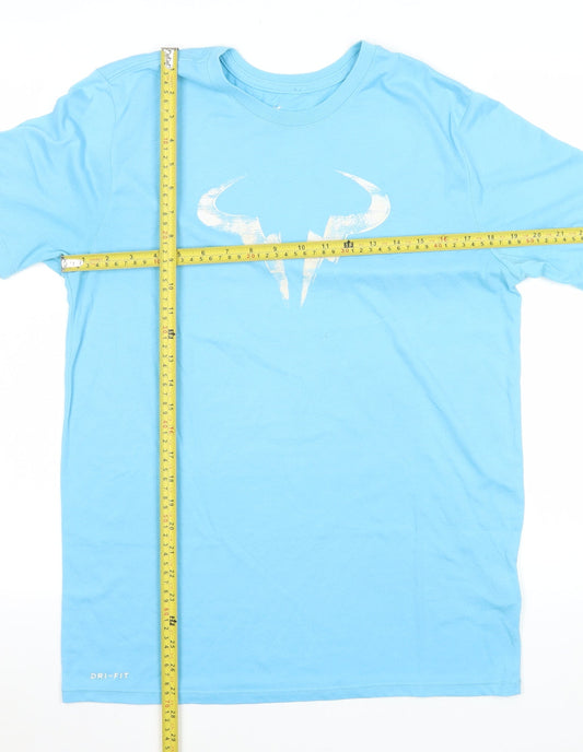 Womens UK Size M Nike Blue Gym & Training Running & Jogging Tennis T-Shirt