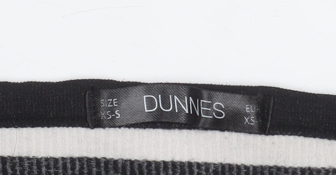 Dunnes Women Black White Striped Cropped Tank Top XS
