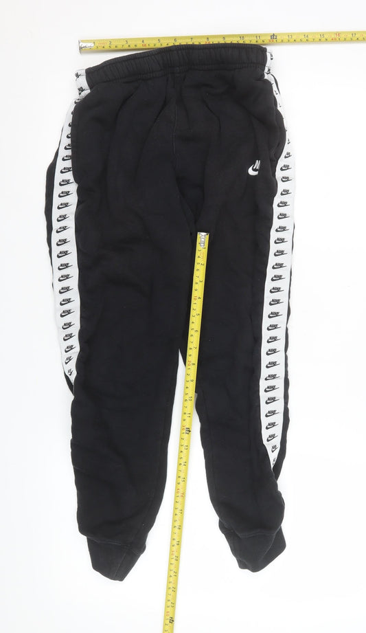 Mens UK Size S Nike Regular Fit Jogger Black Trousers