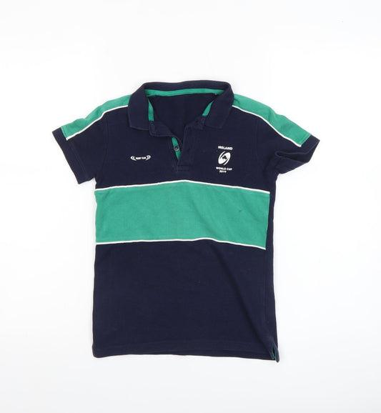 Boys UK Size 6-7 Years Bennetton Blue Basic Polo