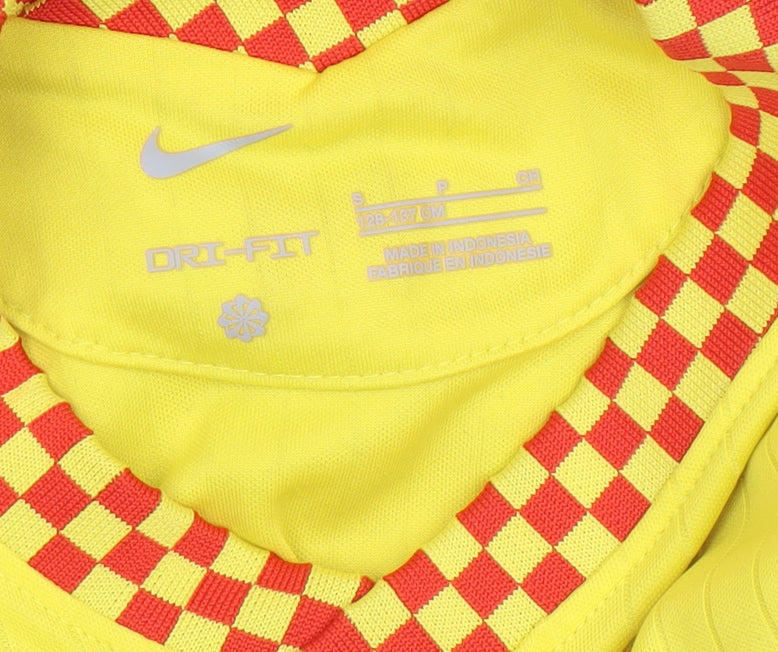 Additional view of Nike boys’ yellow liverpool fc dri-fit jersey football shirt, size S
