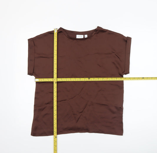 Womens UK Size 8 VILA Brown Basic Blouse