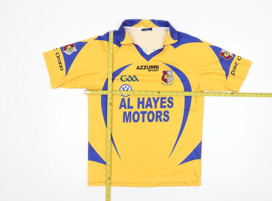 Mens UK Size XS Azzurri Sport Yellow Rugby Football Gym & Training T-Shirt