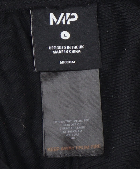 Mens UK Size L MP Regular Fit Jogger Black Trousers