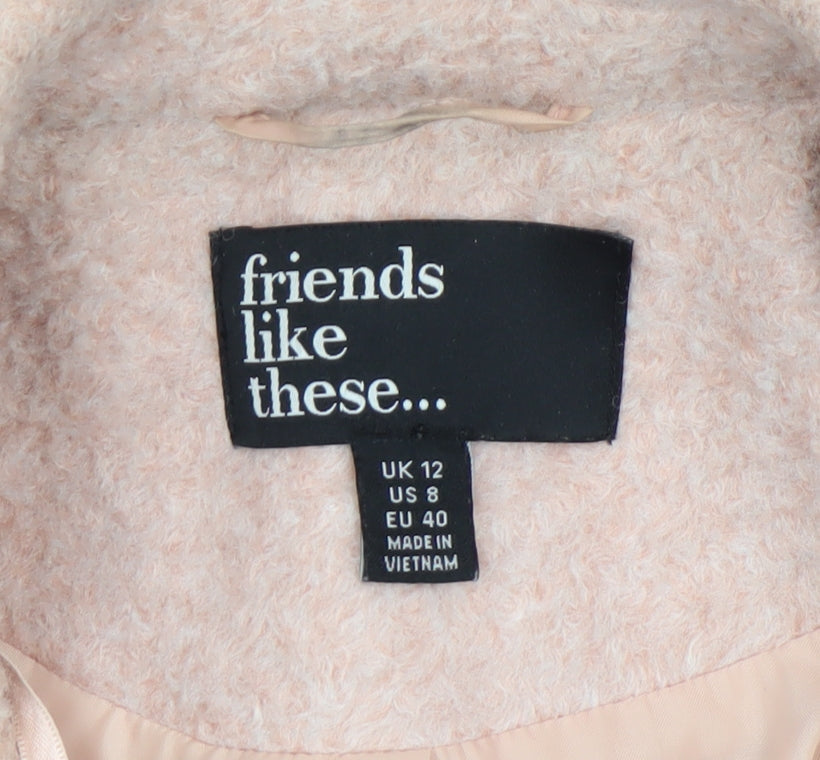 Womens UK Size 12 friends like these... Pink Overcoat