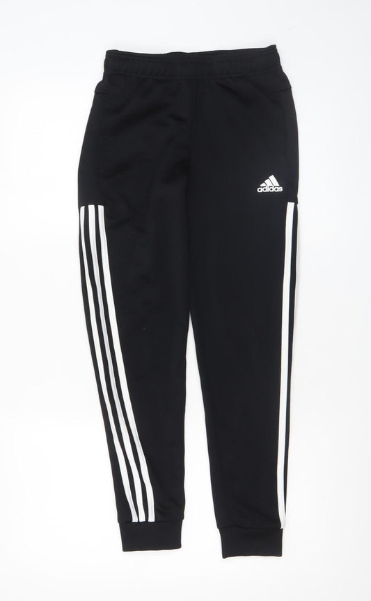 Boys UK Size 11-12 Years adidas Regular Fit Jogger Black Trousers