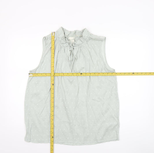 Womens UK Size 14 H&M Green Tunic Blouse
