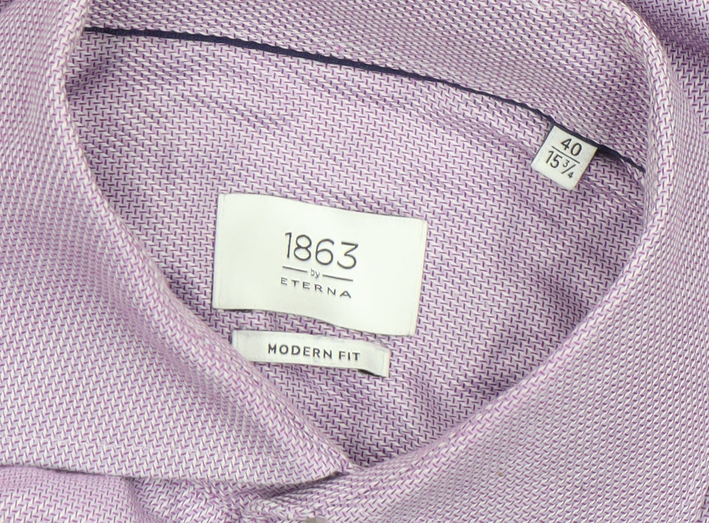 Mens UK Collar Size M Eterna Smart Purple Dress Shirt