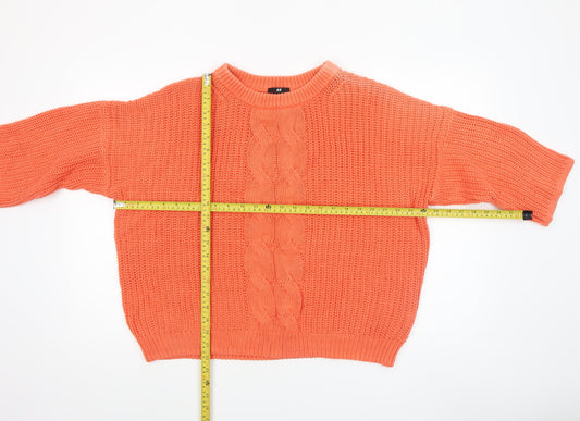 Womens UK Size 12 H&M Orange Pullover Jumper
