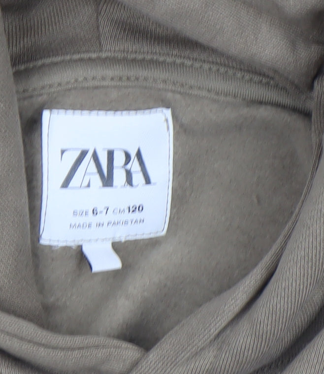 Boys UK Size 6-7 Years Zara Beige Pullover Hoodie