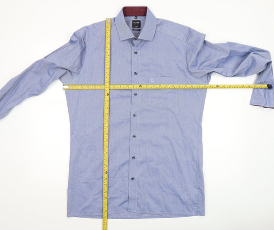 Mens UK Collar Size 15.75 Olymp Smart Blue Dress Shirt