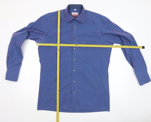 Mens UK Collar Size 15.5 MARVELIS Smart Blue Dress Shirt