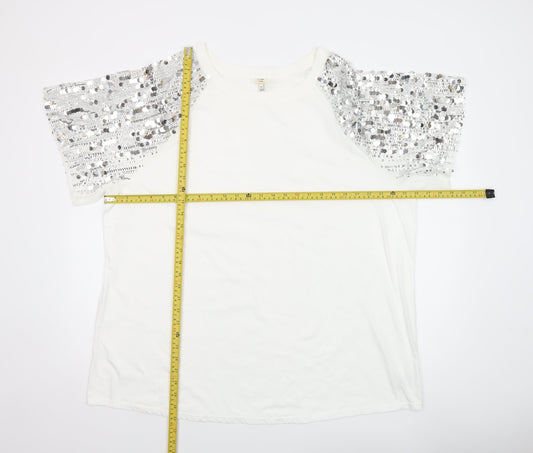 Womens UK Size 24 River Island White T-Shirt