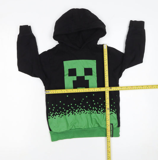 Minecraft Creeper Boys Black & Green Pullover Hoodie 6-7 Years