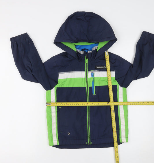 London Fog Boys Blue and Green Hooded Puffer Jacket 6 Years