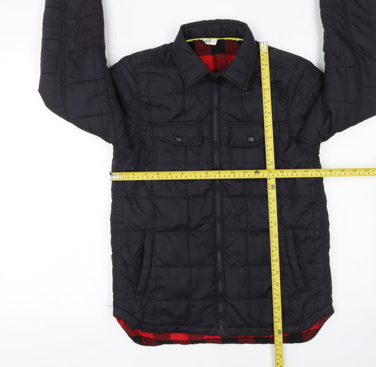 Boys UK Size 11-12 Years H&M Black Quilted Coat