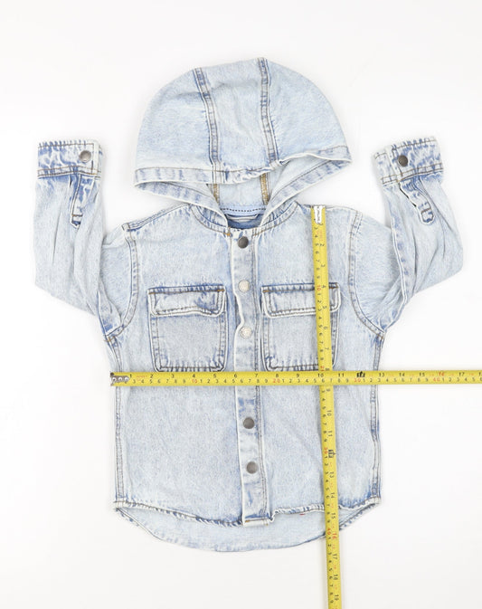 Boys UK Size 2-3 Years NEXT Blue Jersey Button-Up