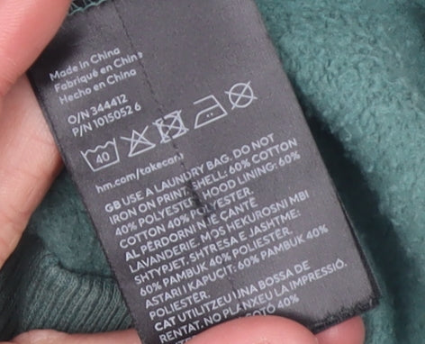 Girls UK Size 7-8 Years H&M Green Pullover Hoodie