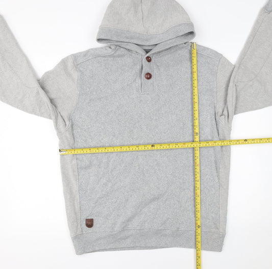 Diesel Jeans Mens Grey 2XL Henley Hoodie Long Sleeve Cotton Blend