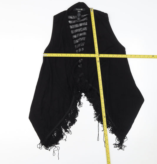 Womens UK Size L FOREVER 21 Black Vest Jumper