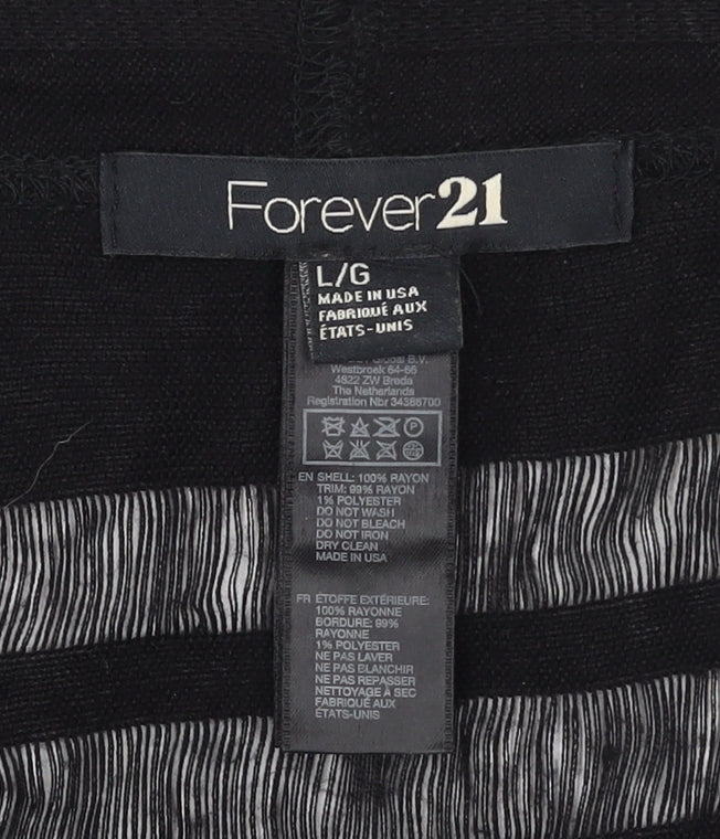 Womens UK Size L FOREVER 21 Black Vest Jumper