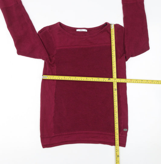 edc Women’s Red Cotton Blend Knit Jumper XS Long Sleeve