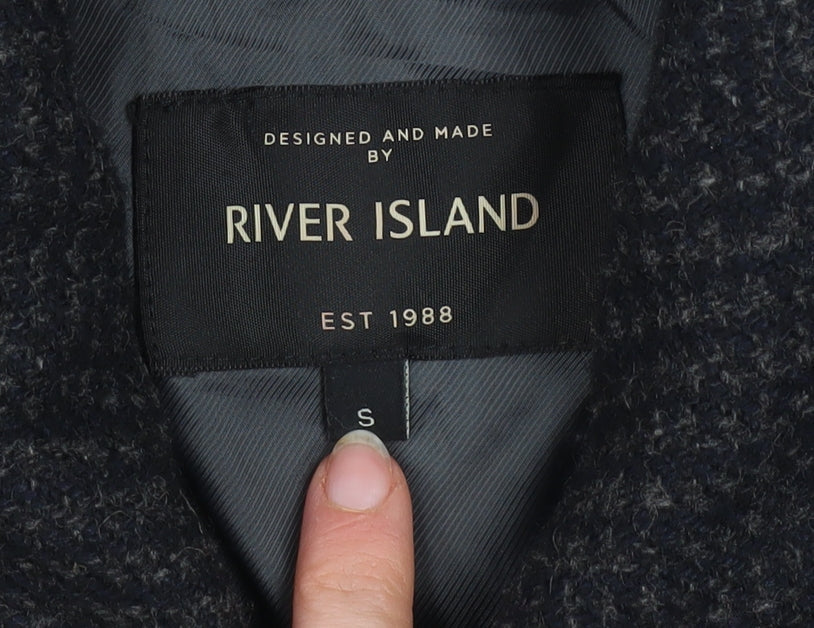 Mens UK Size S River Island Black Bomber Jacket
