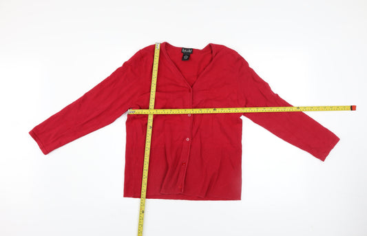 Womens UK Size L Rafaella Red Cardigan Jumper