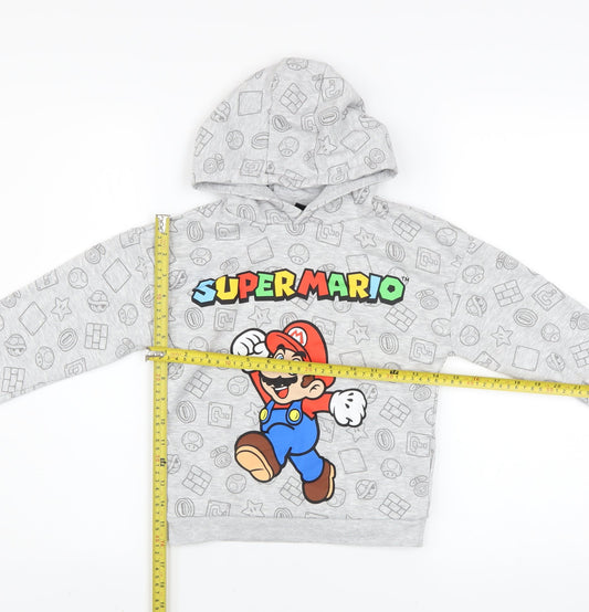 Boys UK Size 6-7 Years Super Mario Grey Pullover Hoodie