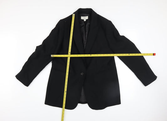 Marks and Spencer Women's Black Single-Breasted Blazer Size 16