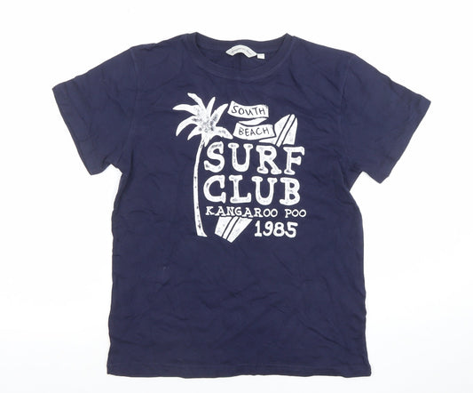 Boys UK Size 11-12 Years Kangaroo Poo Blue Basic T-Shirt