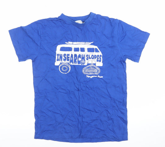 Boys UK Size 11-12 Years Kangaroo Poo Blue Basic T-Shirt