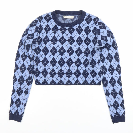 Womens UK Size 10 Pull & Bear Blue Pullover Jumper