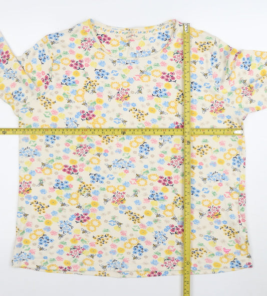 Cath Kidston Women's Multicoloured Floral 3/4 Sleeve Cotton T-Shirt L