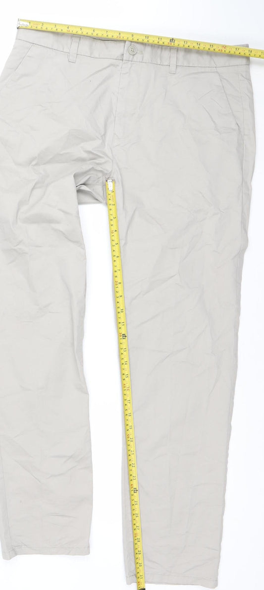 Next Supply Men's Beige Slim Chino Trousers 36L Cotton Blend