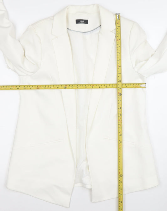Wallis Women Ivory Regular Fit Single-Breasted Blazer UK 14