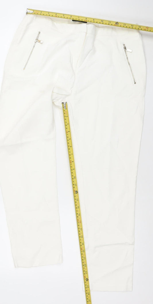 F&F Women’s Ivory Stretch Slim Trousers Size 14