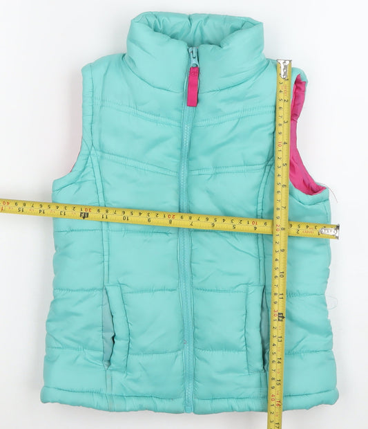 Kavoc Girls Blue Puffer Waistcoat 5-6 Years Quilted Sleeveless Winter Gilet