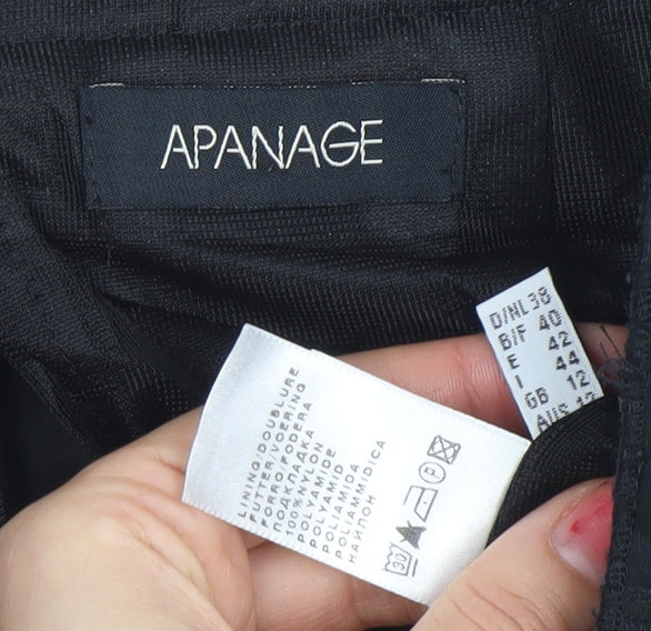 Apanage Women Black Size 12 Midi A-Line Chiffon Skirt