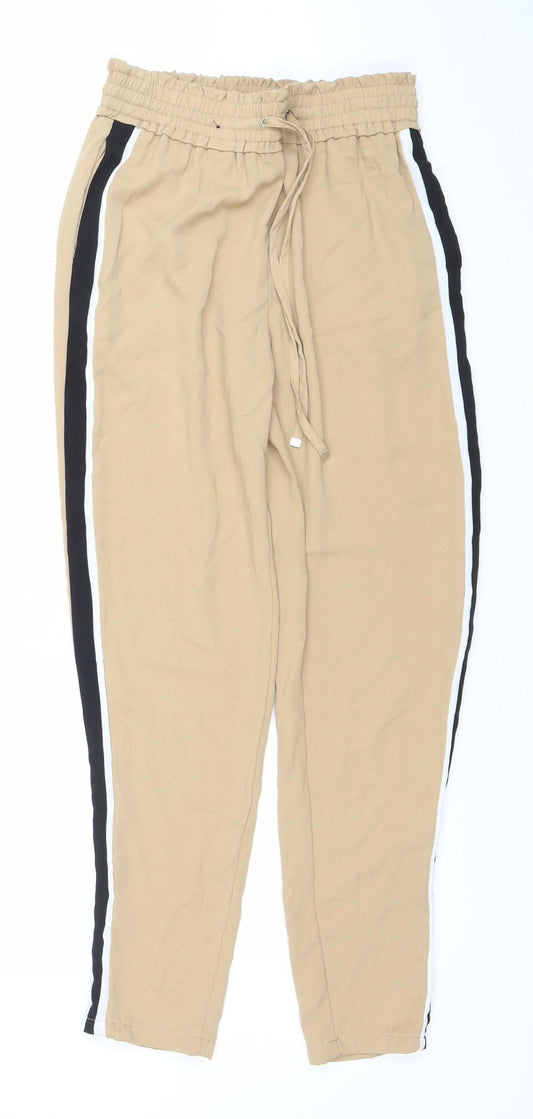 Womens UK Size 6 New Look Regular Fit Jogger Beige Trousers