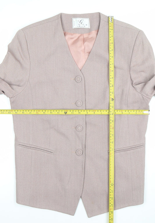 Womens UK Size 16 Gold by Michael H Regular Beige Blazer