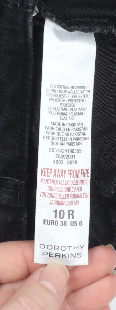 Womens UK Size 10 Dorothy Perkins Slim Fit Skinny Black Jeans
