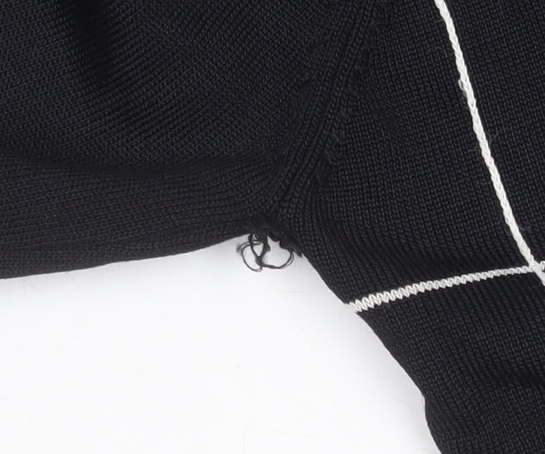 Womens UK Size 14 LTS Black Basic Blouse