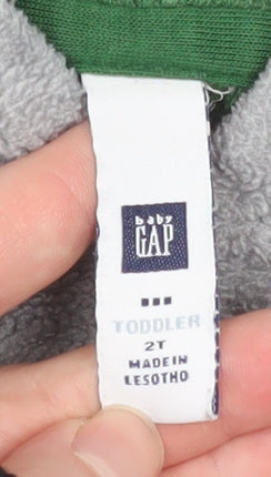 Additional view of Gap Baby Toddler Grey Hooded Fleece Jacket 24 Months unisex