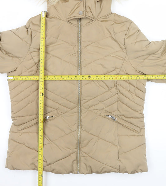 Womens UK Size M George Beige Puffer Jacket