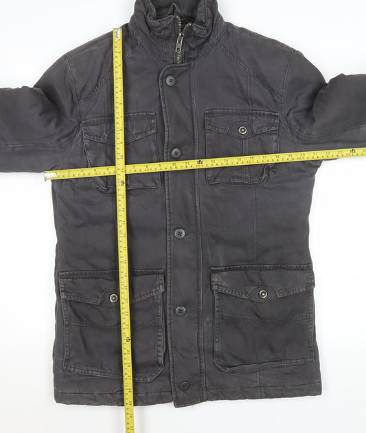 Mens UK Size S George Black Military Jacket