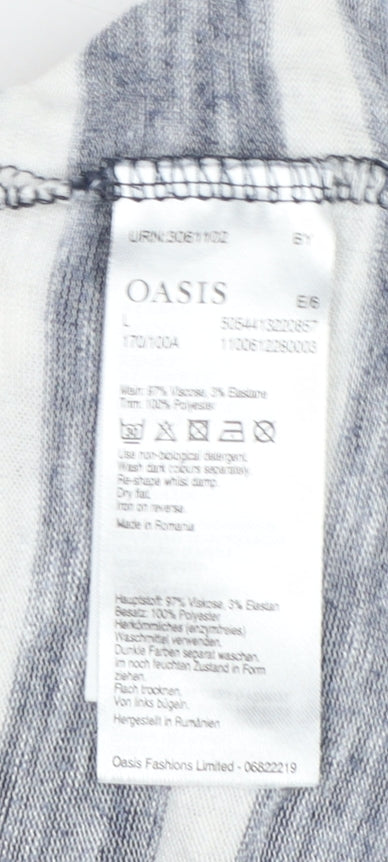 Womens UK Size L Oasis Blue Basic T-Shirt
